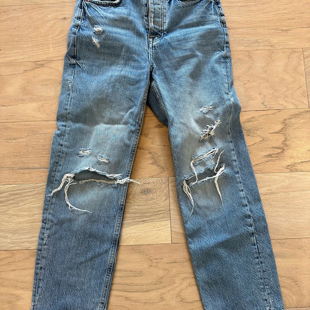 Zara Blue Straight Leg Jeans for Women
